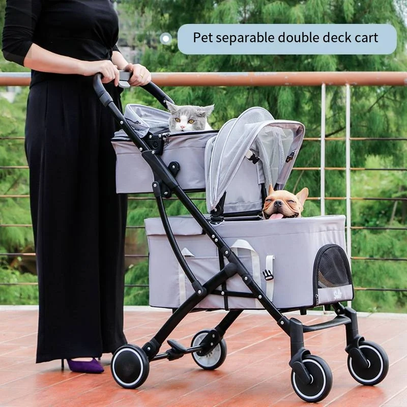 Pet Stroller Carrier - 2026 Hot Sale Detachable Double Layer