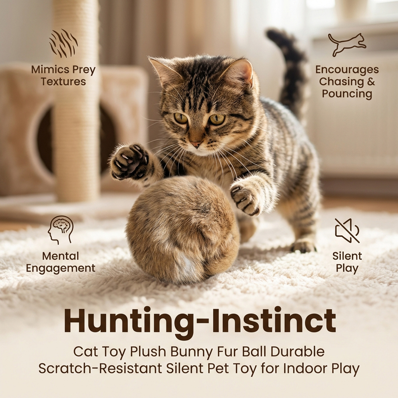 Catnip Toys - 1/2/3/6Pcs Rabbit Fur Catnip Toy Balls