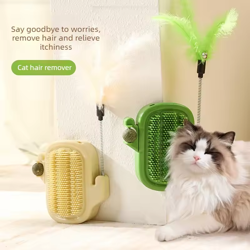 Catnip Toys - Wall Mount Self Grooming Cat Brush