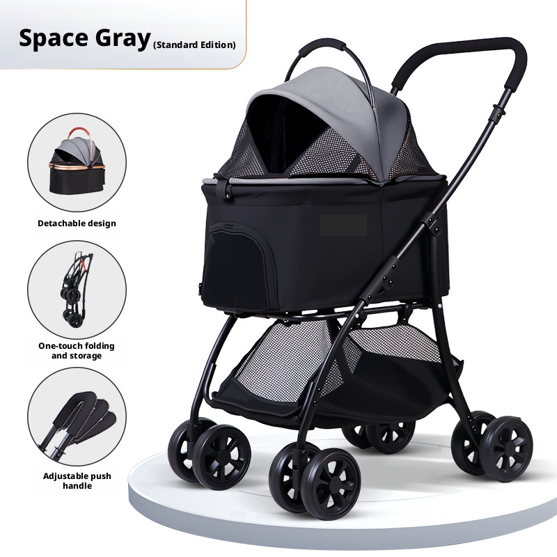 Pet Stroller Carrier - 2 in 1 Detachable Pet Stroller,