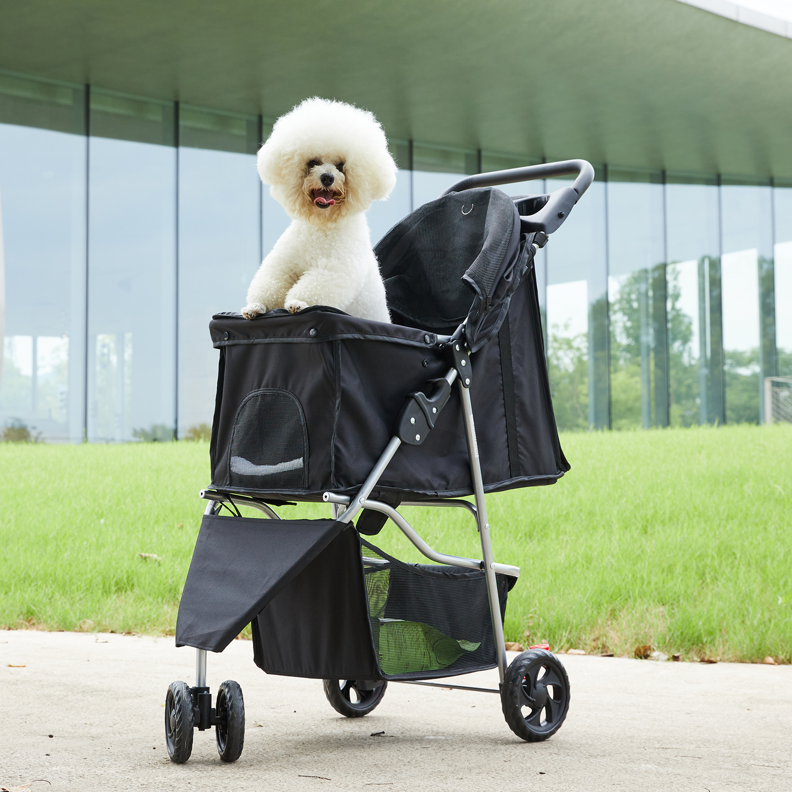 Pet Stroller Carrier - JHK 3 Wheels Foldable Pet Stroller