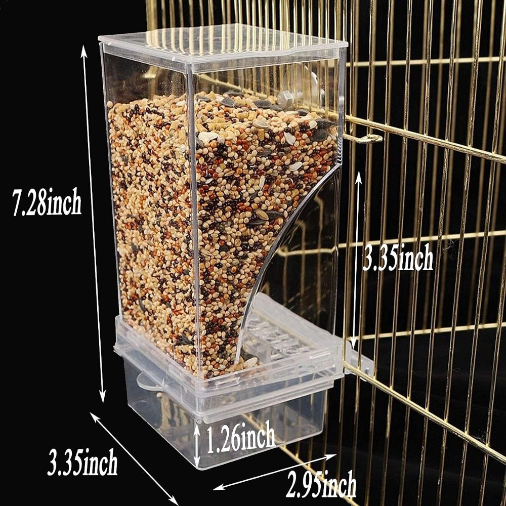 Automatic Pet Feeder - Automatic Bird Cage Feeder Transparent Acrylic