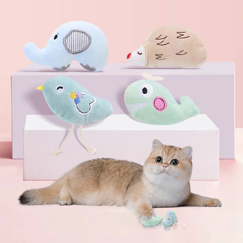 Catnip Toys - Pet supplies toys: elephant, whale, bird,