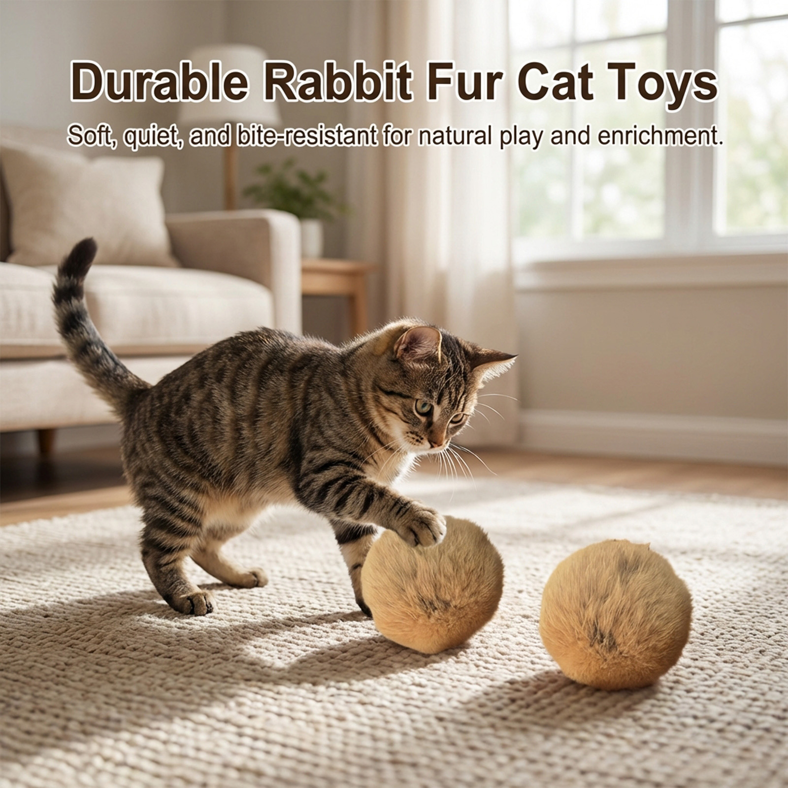 1/2/3/6Pcs Rabbit Fur Catnip T - Catnip Toys recensione e prezzo