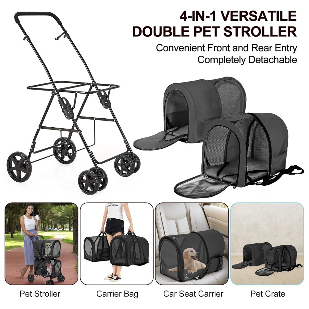 Double Pet Stroller for Dogs a - Pet Stroller Carrier recensione e prezzo