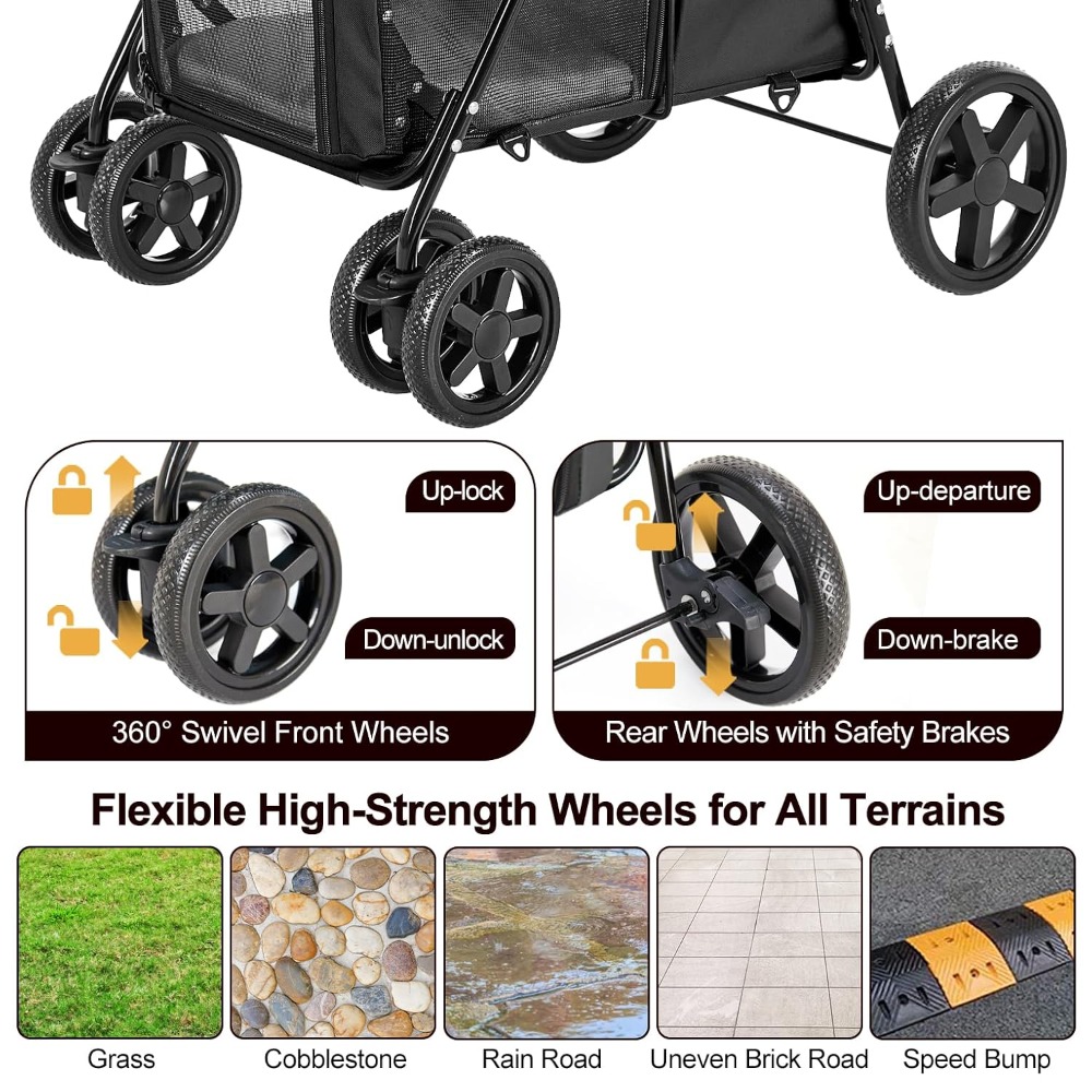 Double Pet Stroller for Dogs a - Pet Stroller Carrier recensione e prezzo