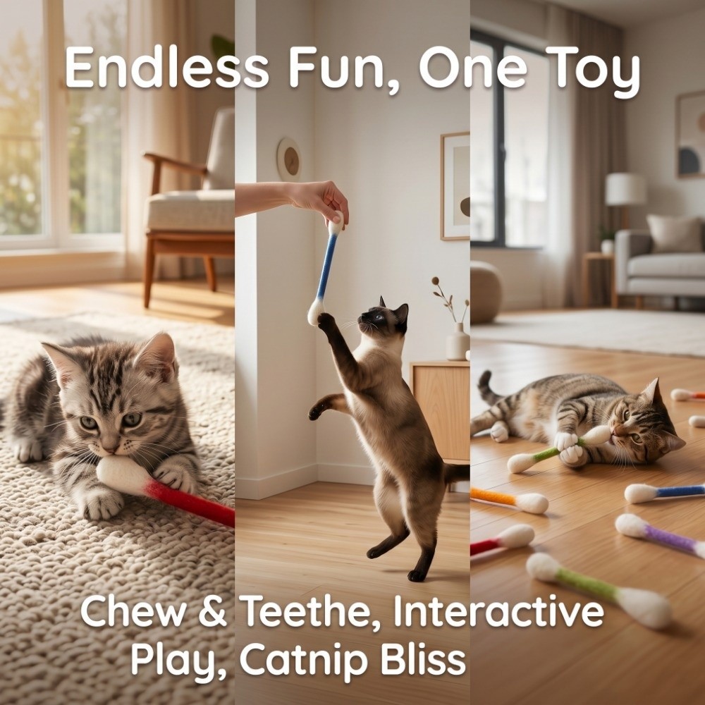 6Pcs Oversized Cotton Swab Cat - Catnip Toys recensione e prezzo