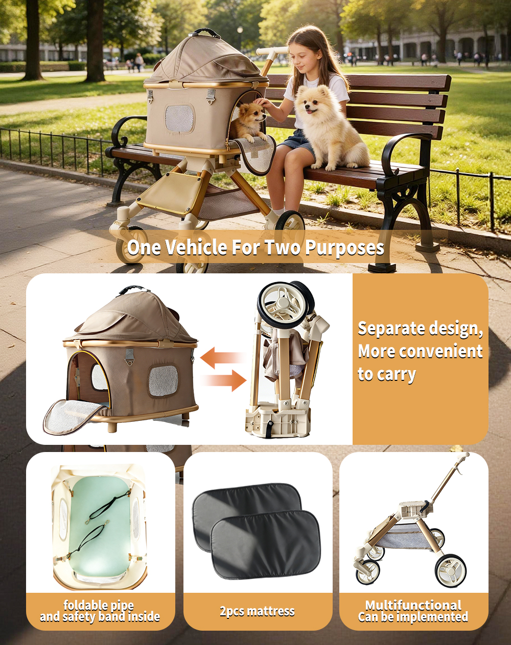Pet Stroller for Medium Dogs & - Pet Stroller Carrier recensione e prezzo
