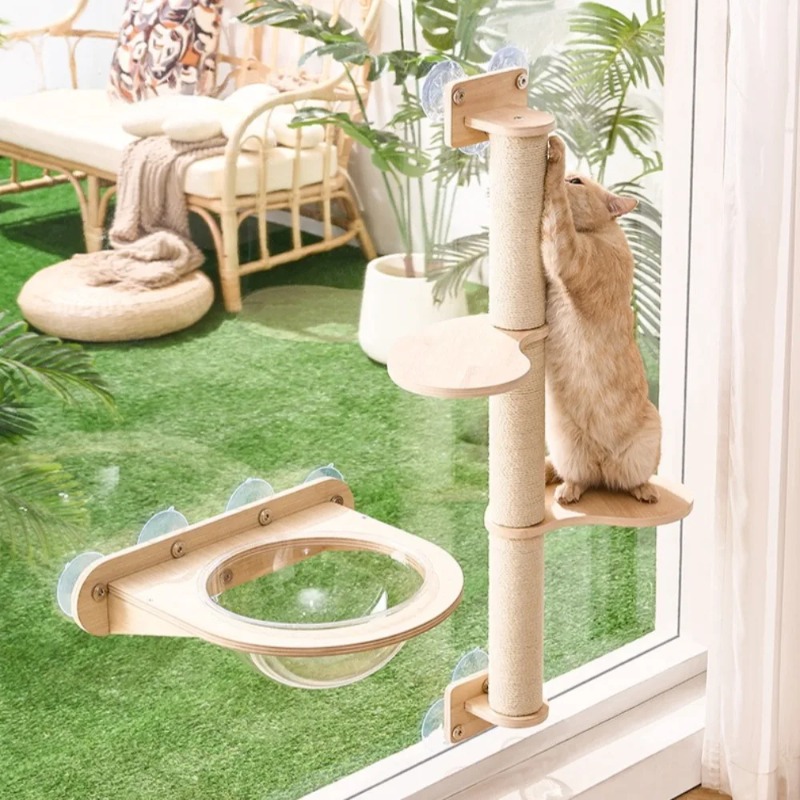 Cat Window Perch with Wooden F - Cat Window Perch recensione e prezzo