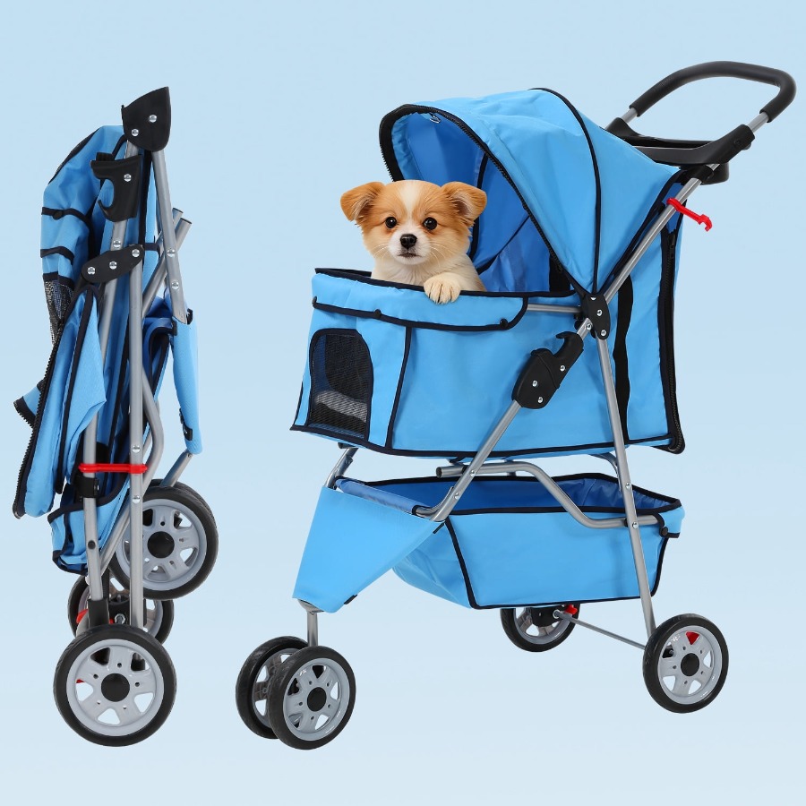 3 Wheels Dog Stroller Folding  - Pet Stroller Carrier recensione e prezzo