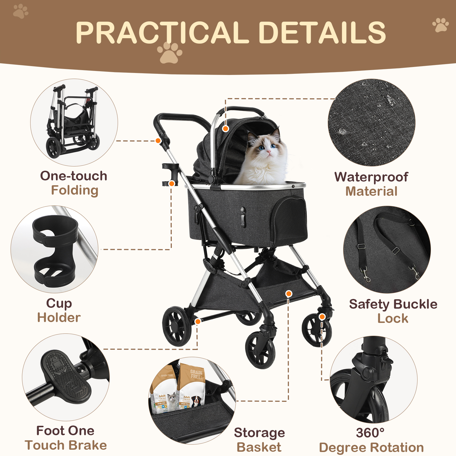 Portable Lightweight Pet Strol - Pet Stroller Carrier recensione e prezzo