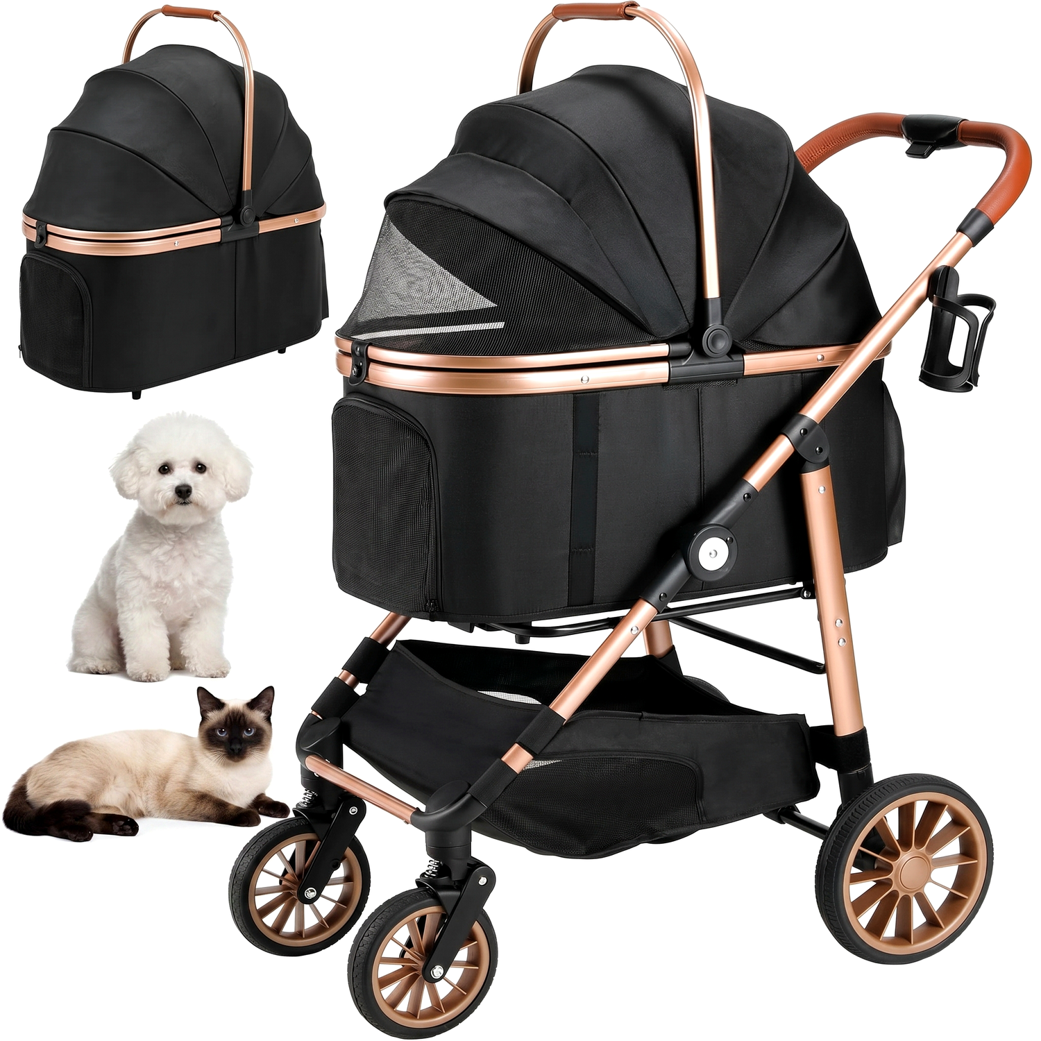 Foldable Pet Stroller for Medi - Pet Stroller Carrier recensione e prezzo