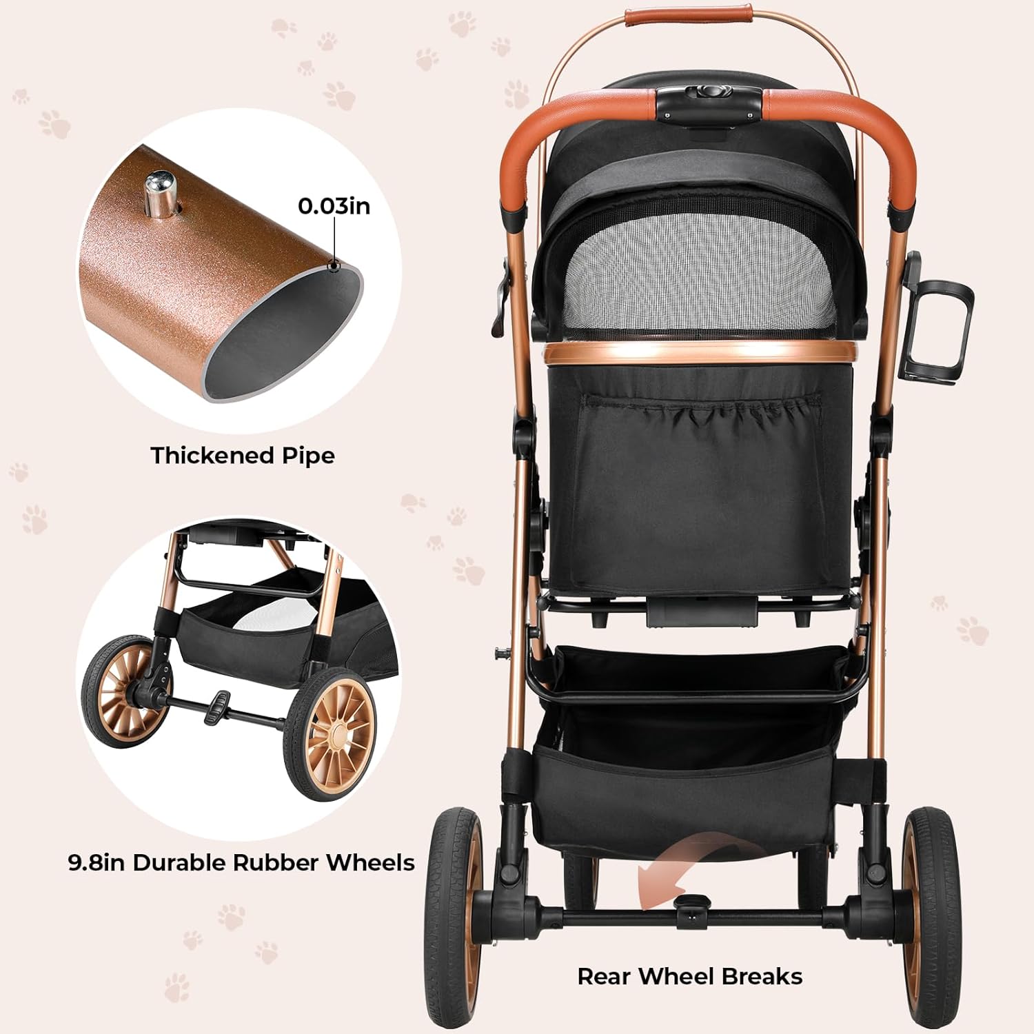Foldable Pet Stroller for Medi - Pet Stroller Carrier recensione e prezzo