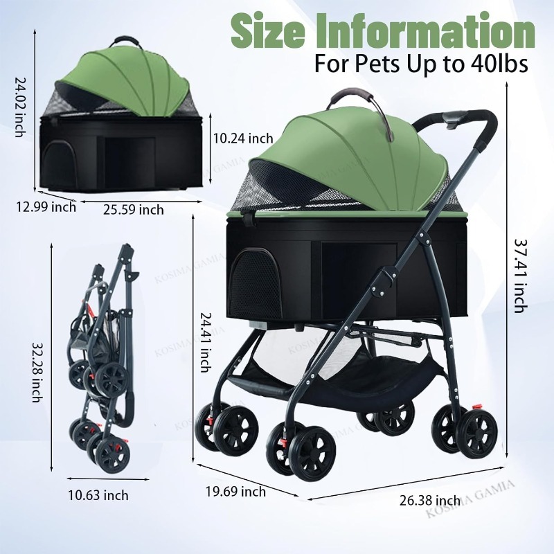 Pet Dog Stroller 3-in-1 Dog Wa - Pet Stroller Carrier recensione e prezzo