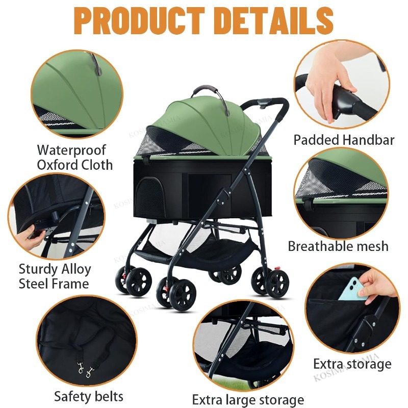 Pet Dog Stroller 3-in-1 Dog Wa - Pet Stroller Carrier recensione e prezzo