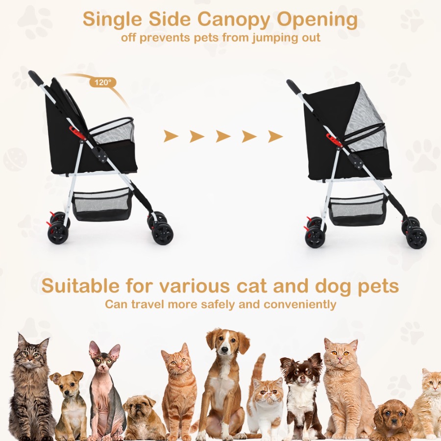 4-Wheeled Pet Stroller for Cat - Pet Stroller Carrier recensione e prezzo