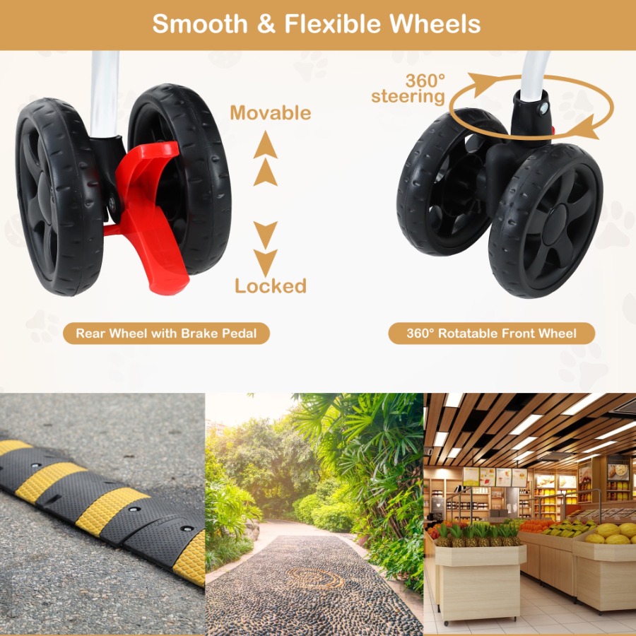 4-Wheeled Pet Stroller for Cat - Pet Stroller Carrier recensione e prezzo