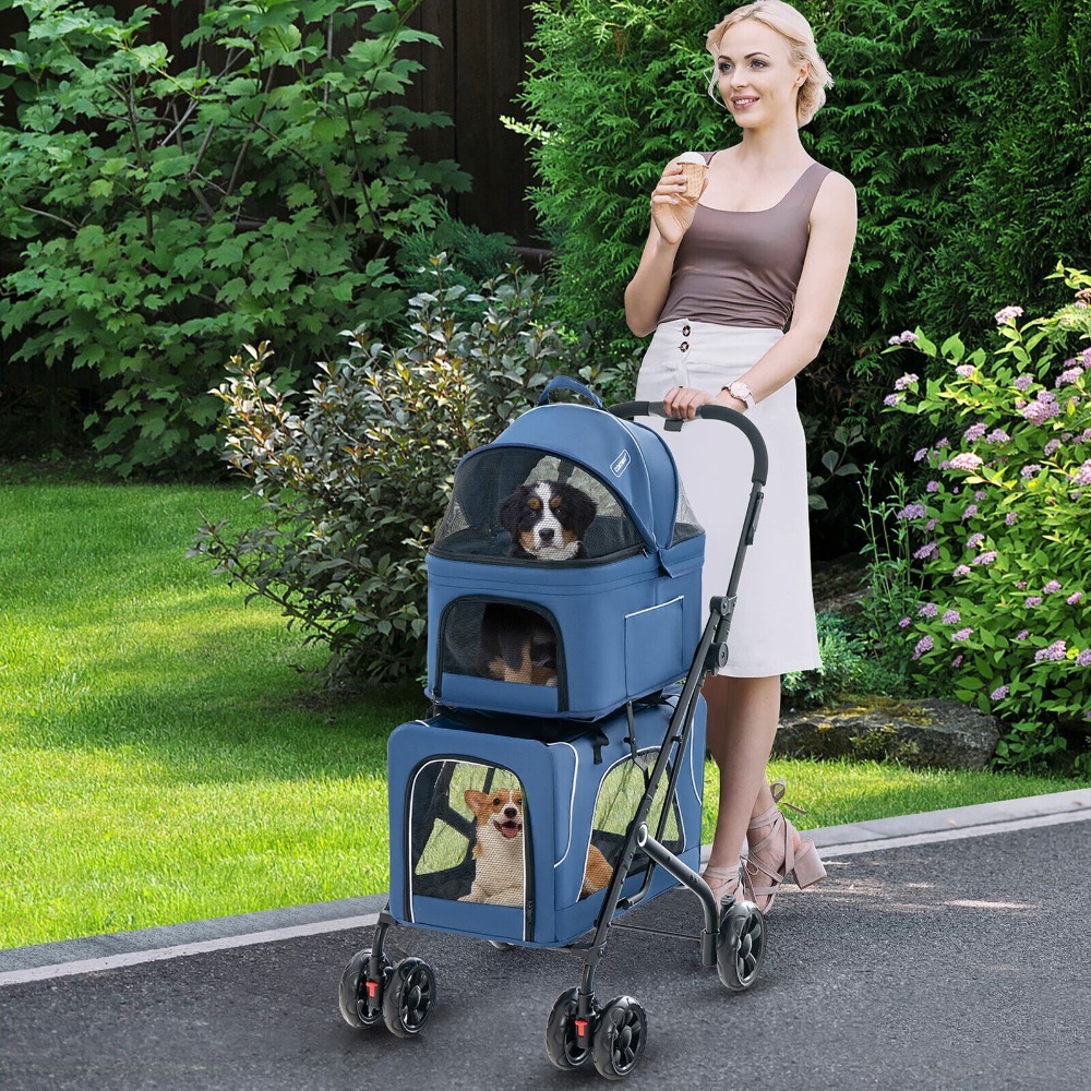 Double Pet Stroller for 2 Dogs - Pet Stroller Carrier recensione e prezzo