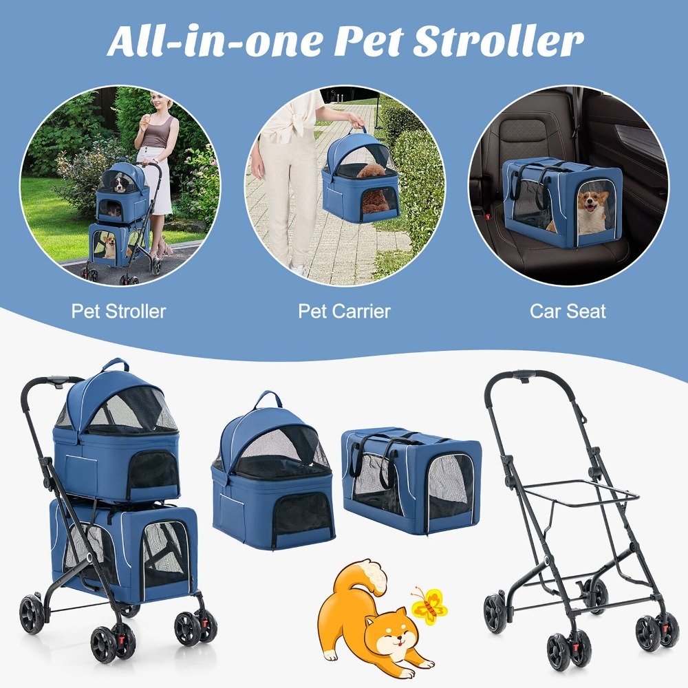 Double Pet Stroller for 2 Dogs - Pet Stroller Carrier recensione e prezzo